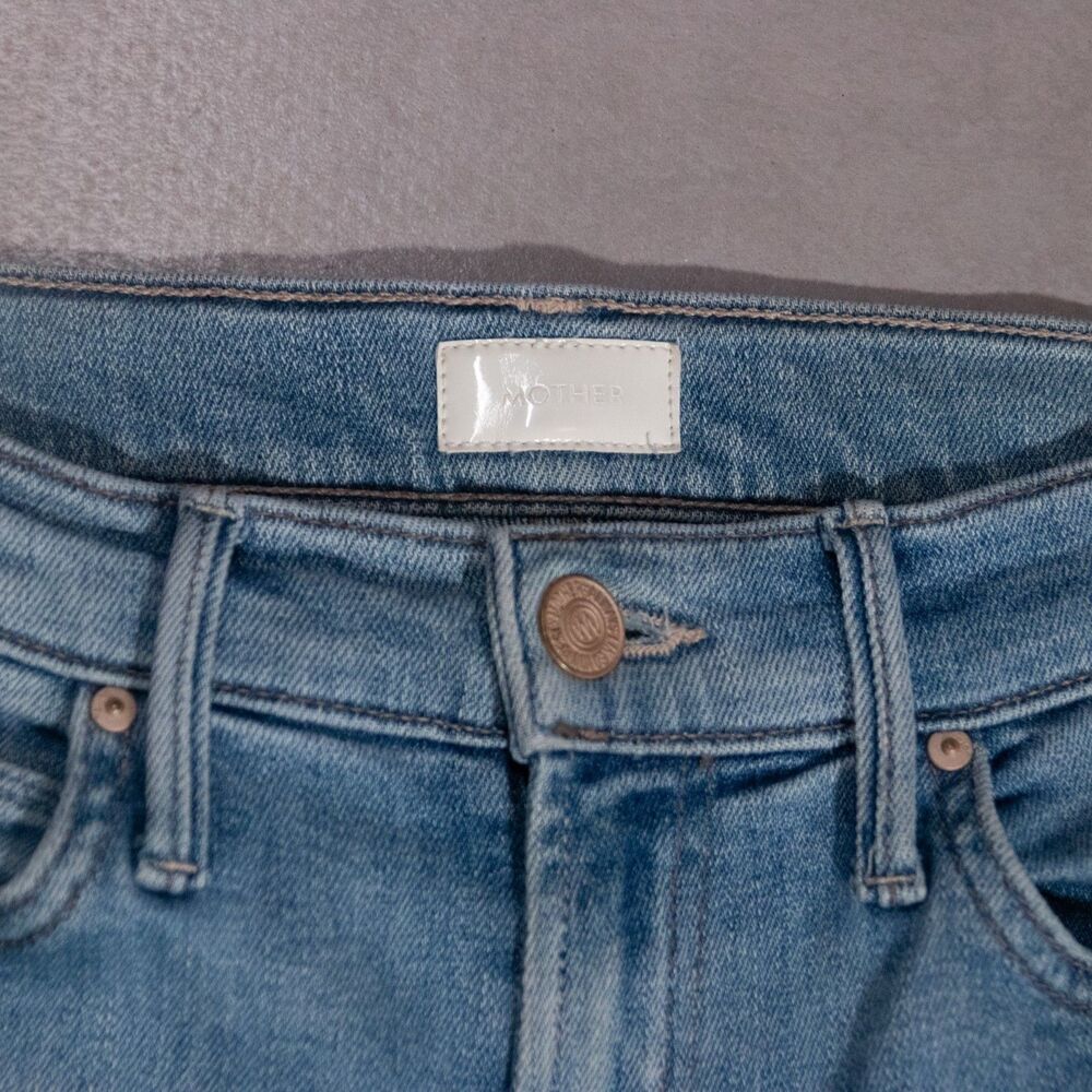 Mother The Stunner Zip Ankle Step Fray Camp Expert Blue Jeans Women's 26x26 - Picture 4 of 10